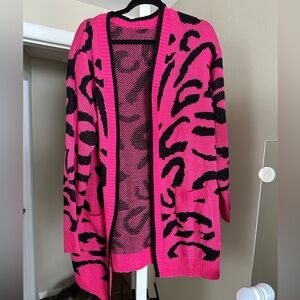 Pink and Black Women's Sweater